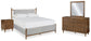 Lyncott Queen Upholstered Bed with Mirrored Dresser and Nightstand