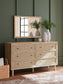 Cielden King Panel Bed with Mirrored Dresser, Chest and 2 Nightstands