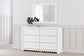 Mollviney Full Panel Storage Bed with Mirrored Dresser, Chest and 2 Nightstands