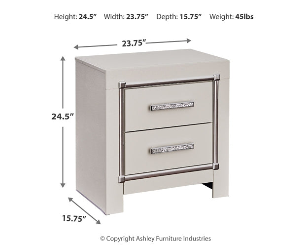 Zyniden Two Drawer Night Stand