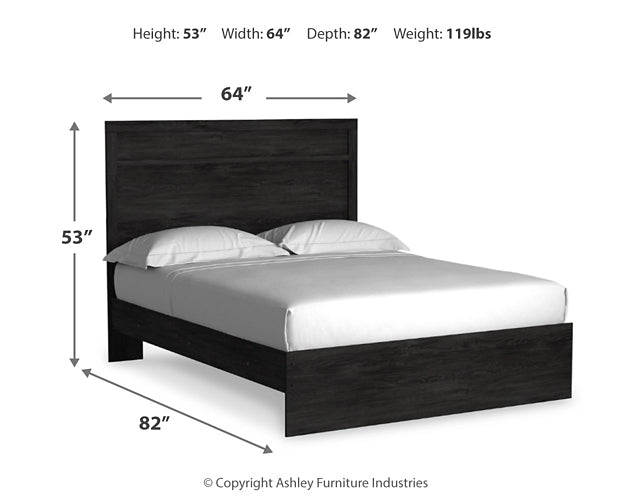 Belachime Queen Panel Bed with Mirrored Dresser, Chest and 2 Nightstands