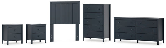 Simmenfort Twin Panel Headboard with Dresser, Chest and 2 Nightstands